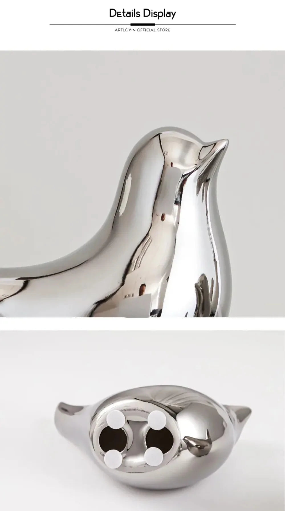Silver Bird Figurines