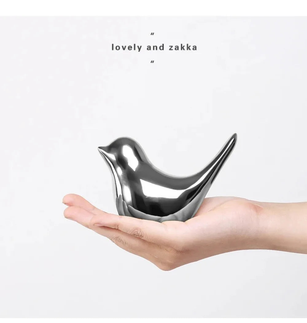 Silver Bird Figurines