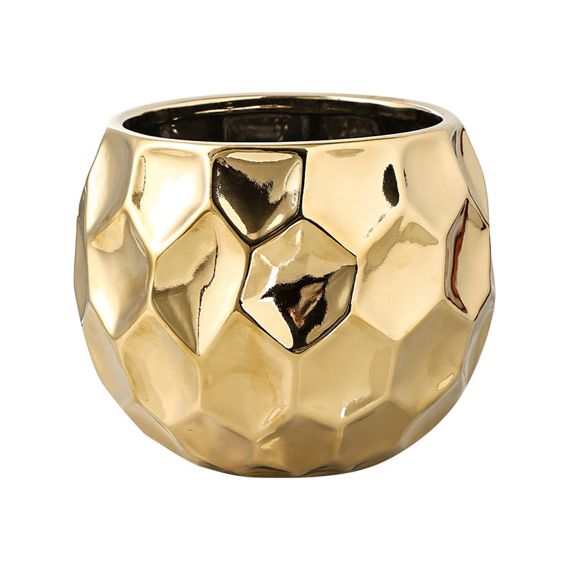 Gold Nordic Style Geometric Ceramic Flower Pots
