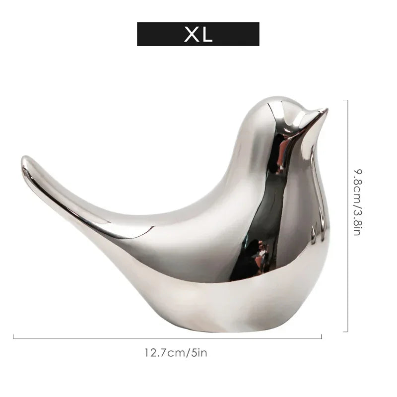 Silver Bird Figurines